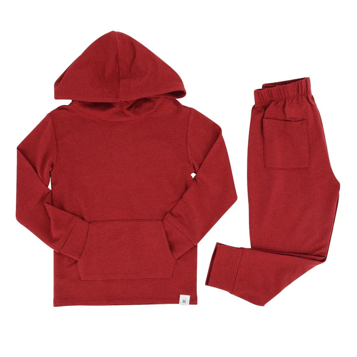 Sweet Bamboo French Terry Jogger Set Ruby Red
