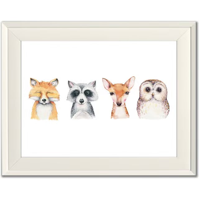 Streamlineart Forest Friends Framed Print