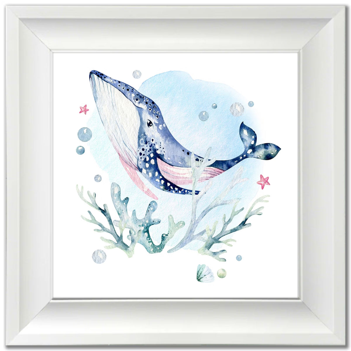 Streamlineart Whale Framed Print