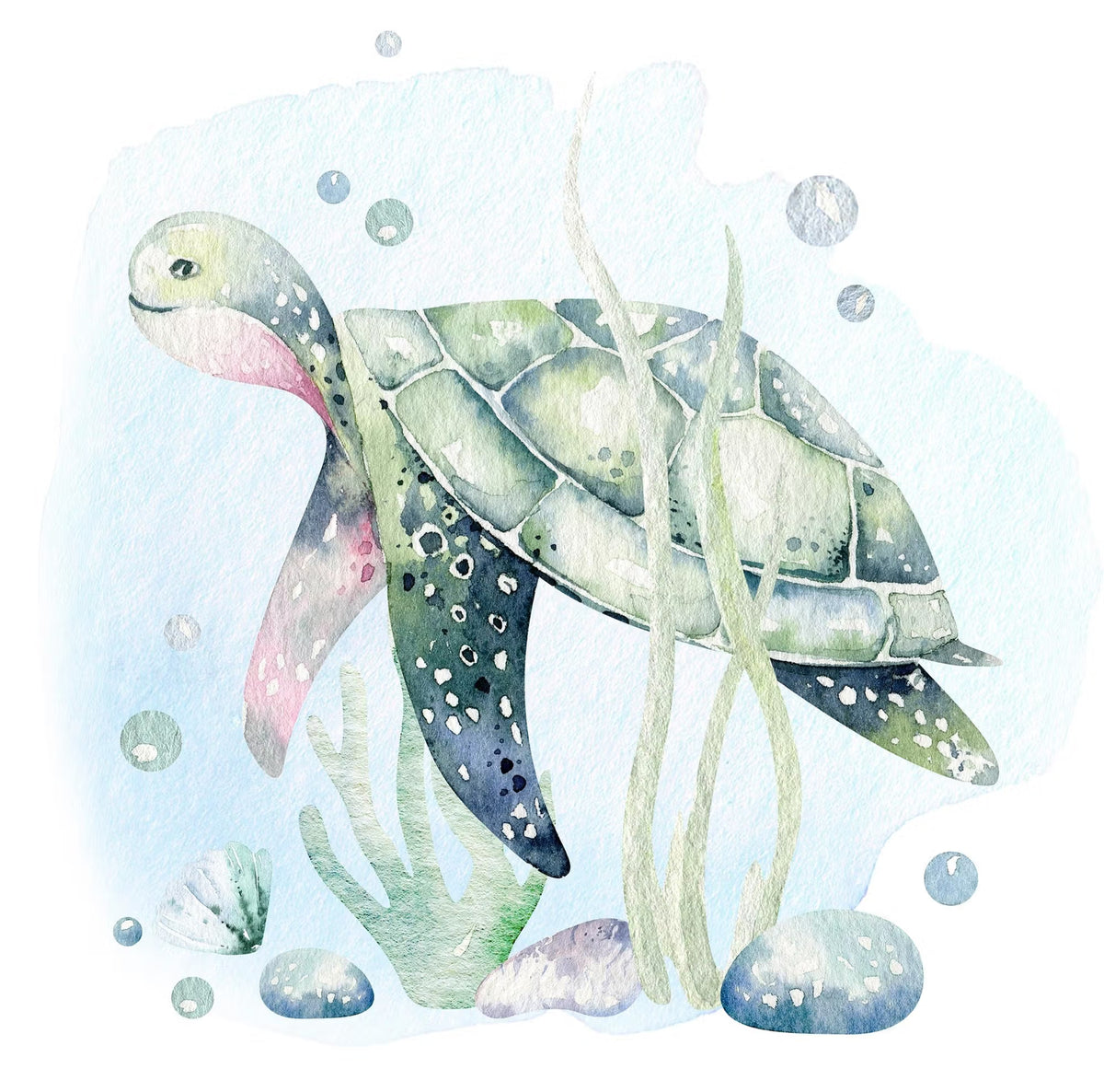 Streamlineart Turtle Framed Print
