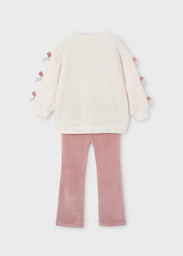 Mayoral Girl Bow Sweatshirt and Leggings Set