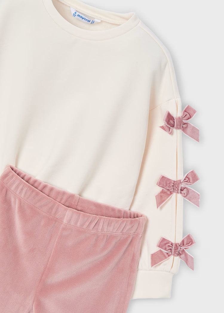 Mayoral Girl Bow Sweatshirt and Leggings Set