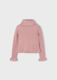 Mayoral Girl Cardigan with Faux Fur Collar