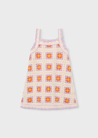 Mayoral Girl Crochet Dress-Bone