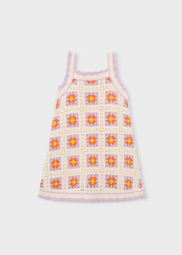 Mayoral Girl Crochet Dress-Bone
