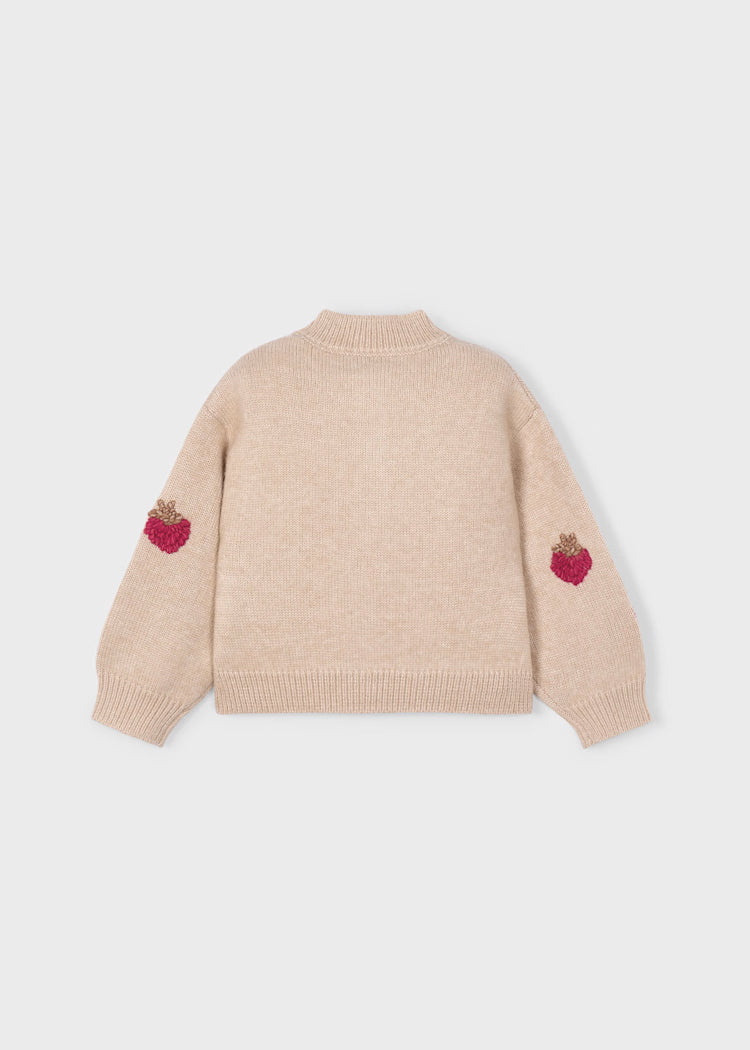 Mayoral Girl Knit Cardigan II Sesame-Red