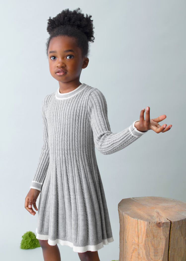 Mayoral Girl Knit Dress II Silver