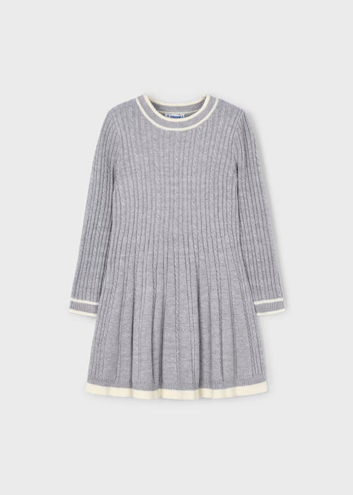 mayoral knit dress Girl II Silver Stripe dress