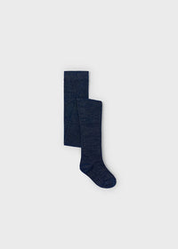 Mayoral Girl Metallic Thread Tights II Navy