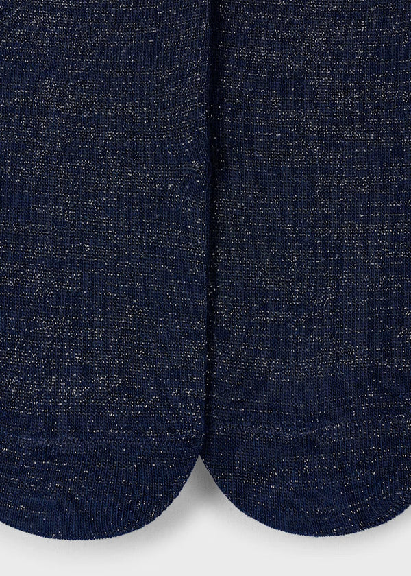 Mayoral Girl Metallic Thread Tights II Navy