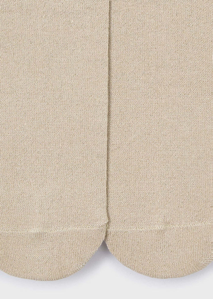 Mayoral Girl Metallic Thread Tights II Tapioca