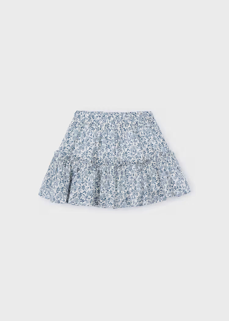 Mayoral Girl Printed Skirt- Sky Blue