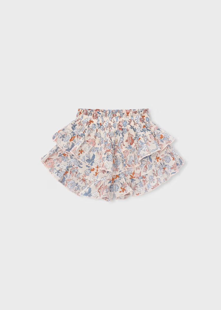 Mayoral Girl Ruffled Printed Skort- Salmon