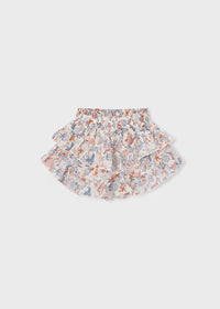 Mayoral Girl Ruffled Printed Skort- Salmon