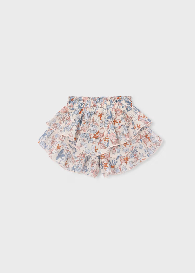 Mayoral Girl Ruffled Printed Skort- Salmon