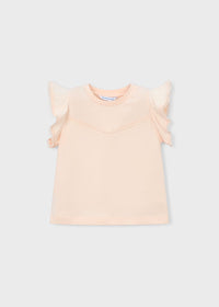 Mayoral Girl Ruffled T-shirt- Salmon