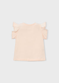 Mayoral Girl Ruffled T-shirt- Salmon