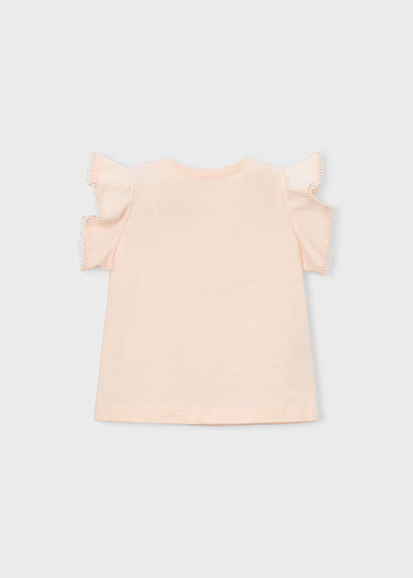 Mayoral Girl Ruffled T-shirt- Salmon