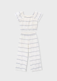 Mayoral Girl Striped Pants and Top Set II Porcelain