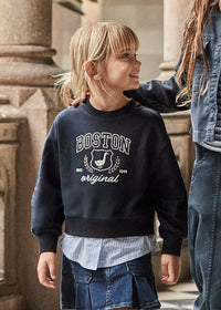 Mayoral Girl Sweatshirt with Faux Shirt