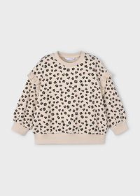Mayoral Girl Sweatshirt with Ruffled Sleeves II Sand