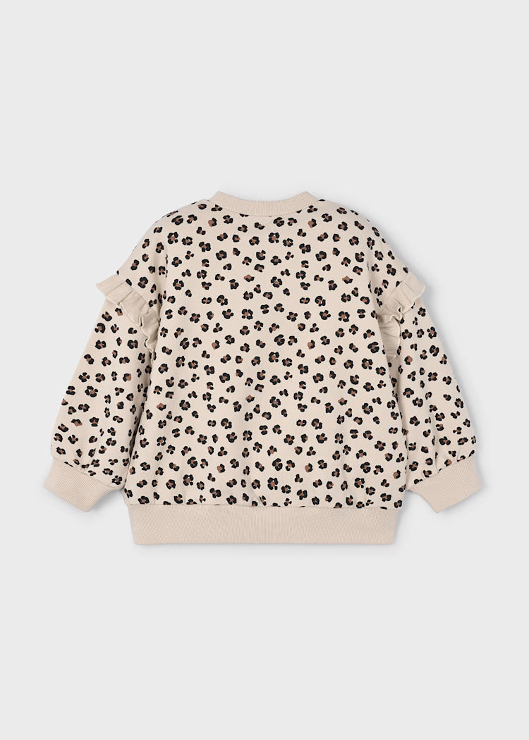 Mayoral Girl Sweatshirt with Ruffled Sleeves II Sand