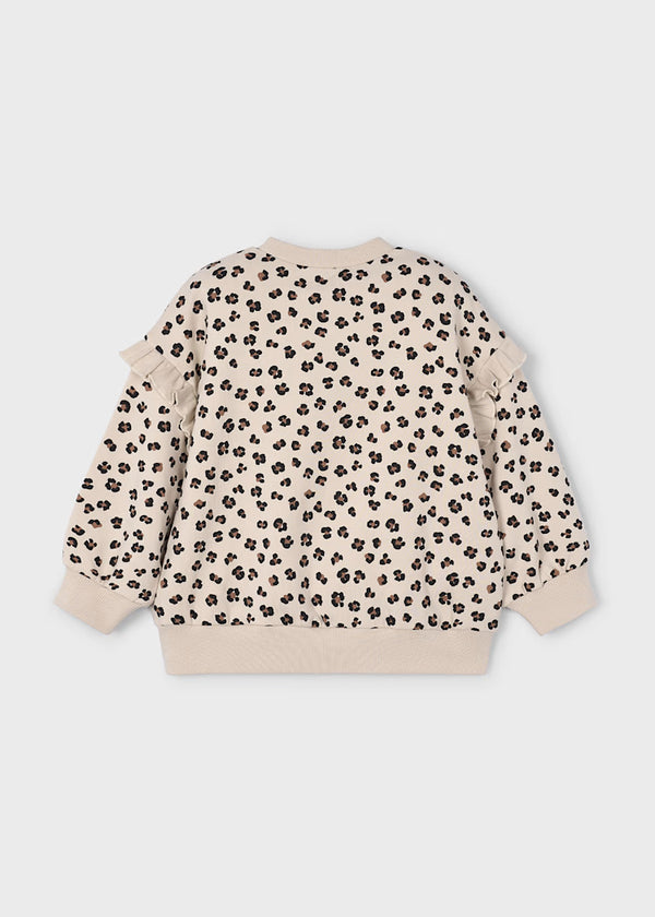 Mayoral Girl Sweatshirt with Ruffled Sleeves II Sand