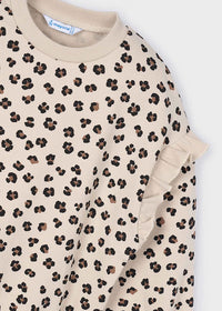 Mayoral Girl Sweatshirt with Ruffled Sleeves II Sand