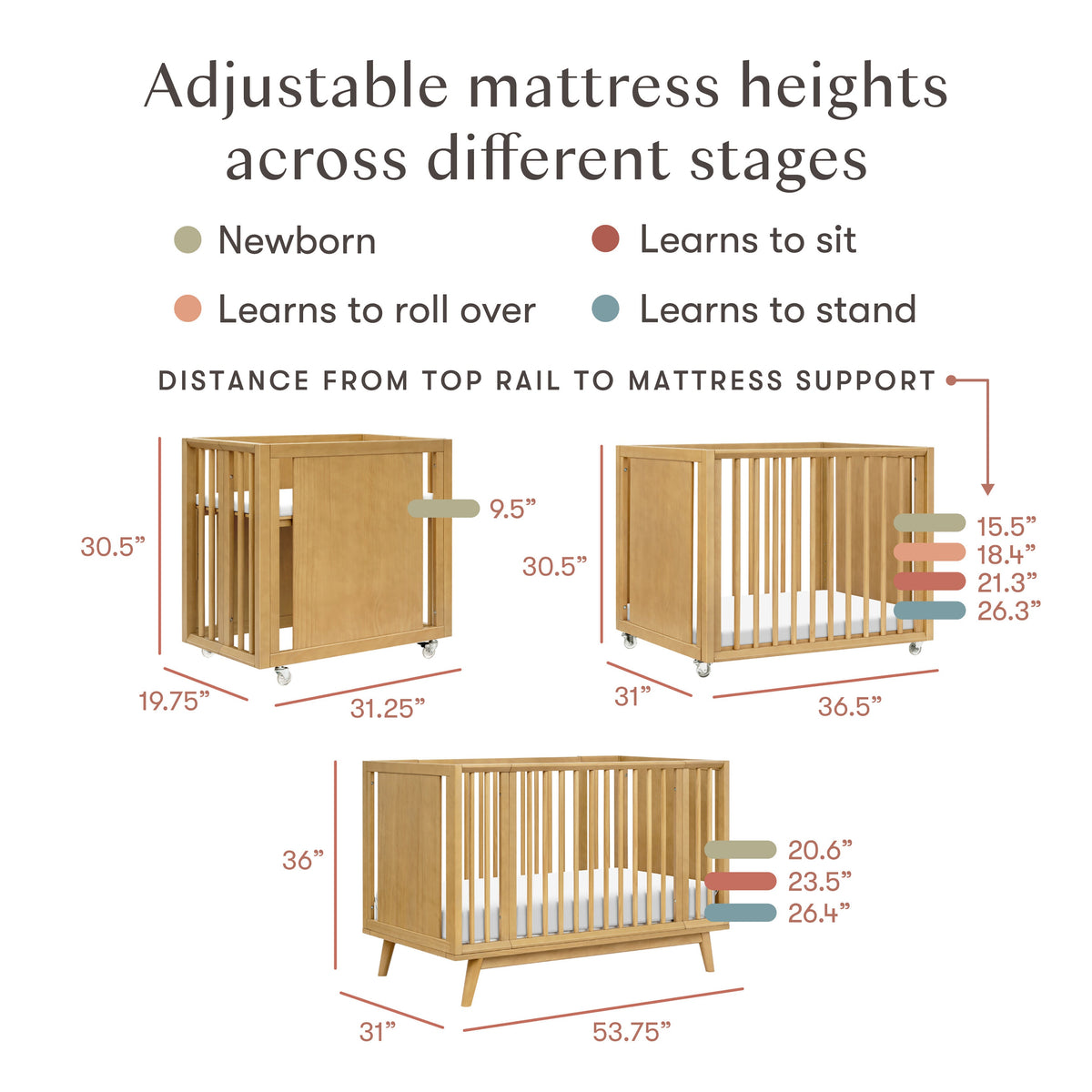 Babyletto Palma 8-in-1 Convertible All-Stages Crib with Bassinet & Toddler Bed Kits