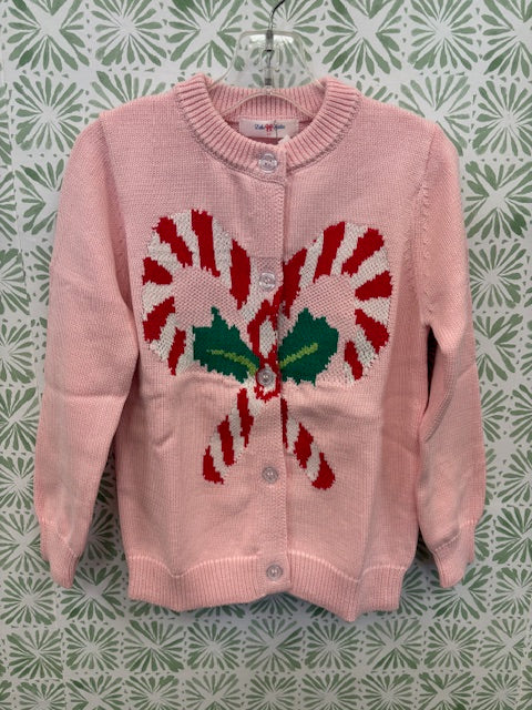 Lulu Bebe Candy Cane Knit Cardigan