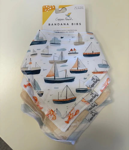 Copper Pearl 4 Pack Baby Bandana Bibs