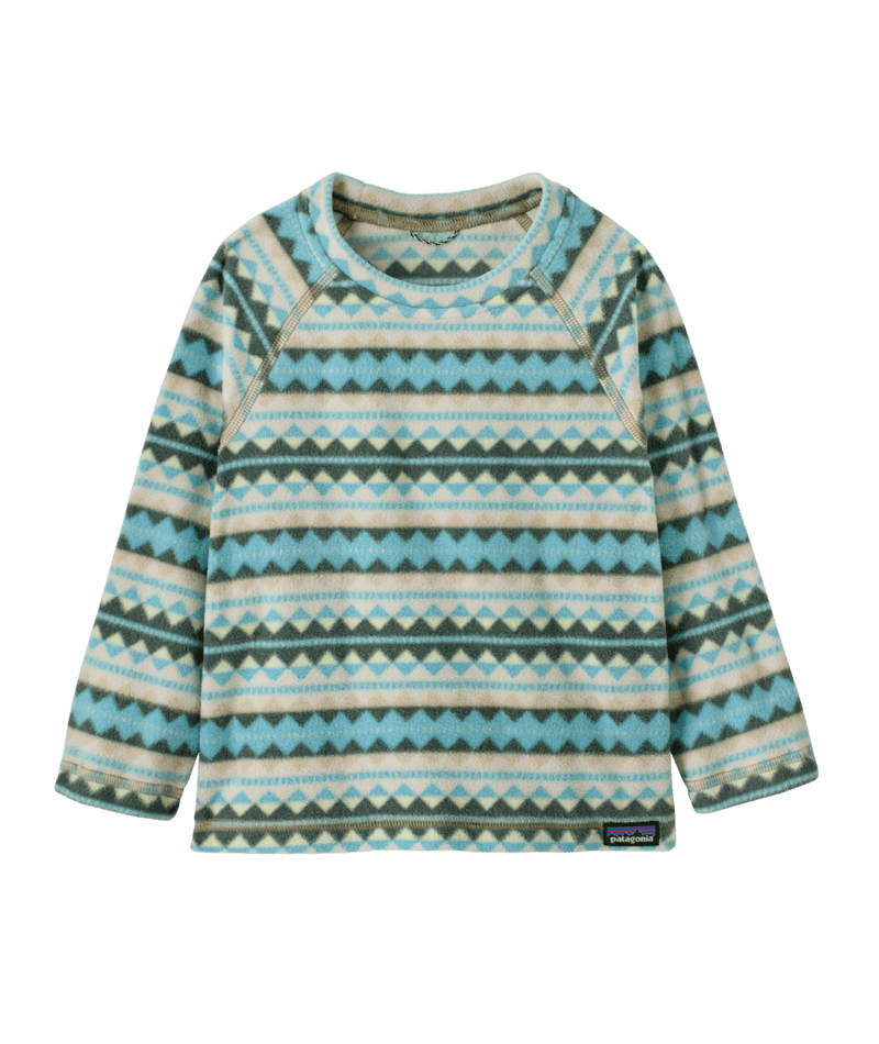 Patagonia Baby Micro D Crew- Diamond Stripe: Snowmelt Blue