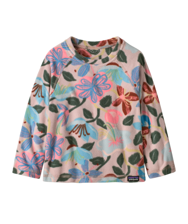 Patagonia Baby Micro D Crew- Hopes and Blooms: Fuzzy Mauve