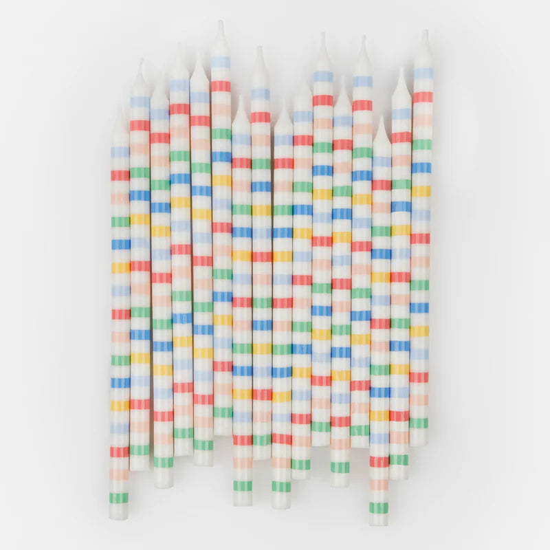 Meri Meri Multi Stripe Candles (x 16)