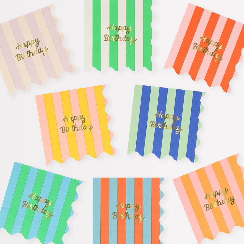 Meri Meri Happy Birthday Small Napkins (x 16)