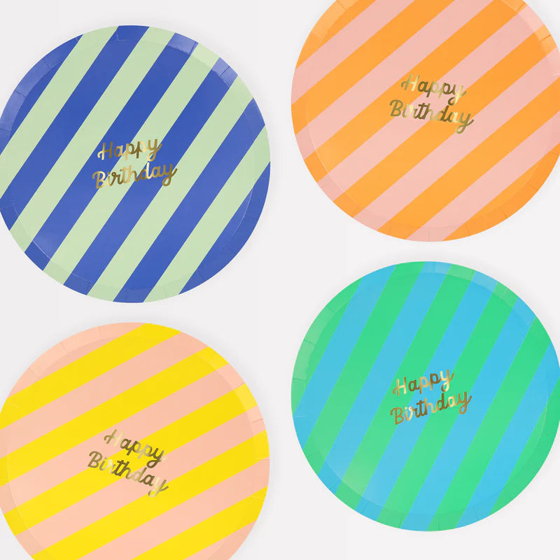 Meri Meri Happy Birthday Plates Small (x8)