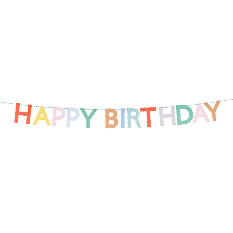 Meri Meri Scallop Bright Happy Birthday Garland