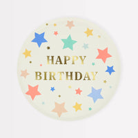 Meri Meri Happy Birthday Plates Small (x8)