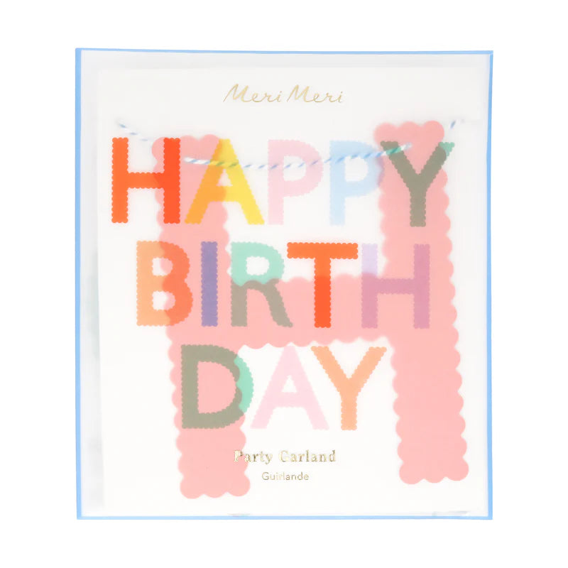 Meri Meri Scallop Bright Happy Birthday Garland