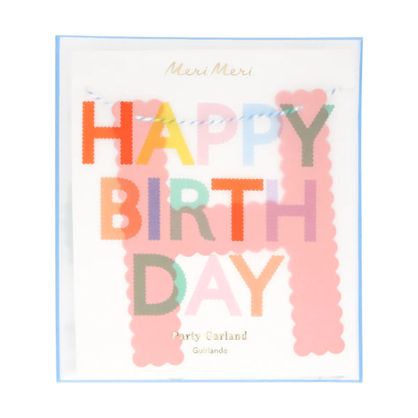 Meri Meri Scallop Bright Happy Birthday Garland