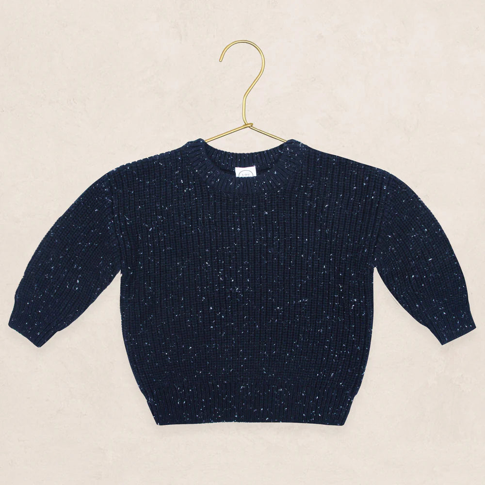 Lou Lou and Company Knit Chunky Sweater- Navy Speckle