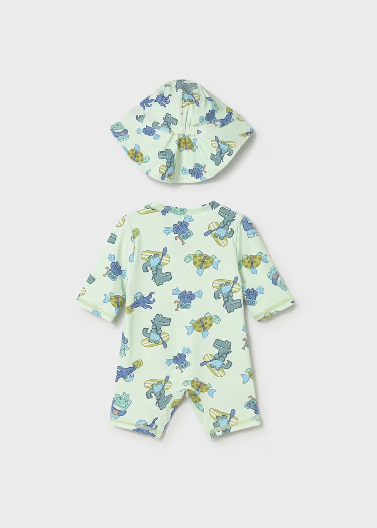 Mayoral Newborn Boy 2-Piece Swim Set with Sun Protection- Apple