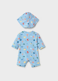 Mayoral Newborn Boy 2-Piece Swim Set with Sun Protection- Blue