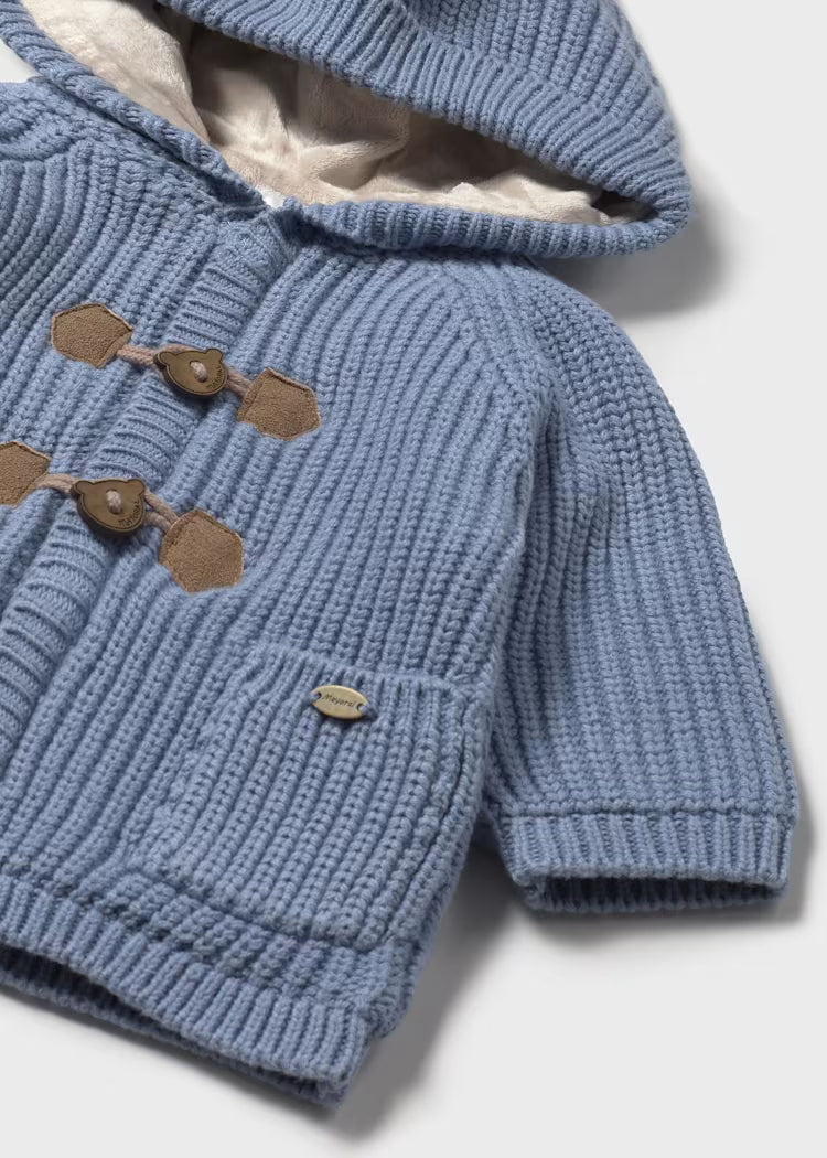 Mayoral Newborn Boy Lined Knit Cardigan II Cloud