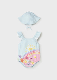 Mayoral Newborn Girl 2-Piece Set with Sun Protection-Hawaii