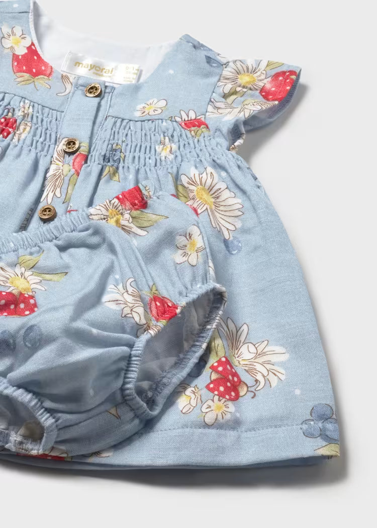 Mayoral Newborn Girl Chiffon Dress- Lagoon