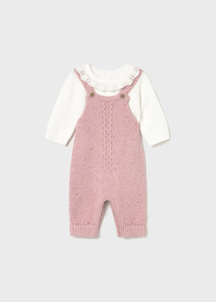 Mayoral Newborn Knit Dungaree and Sweater Set