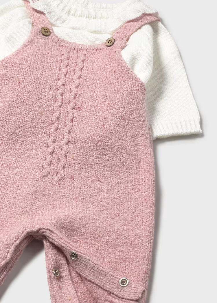 Mayoral Newborn Knit Dungaree and Sweater Set