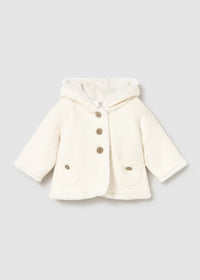 Mayoral Newborn Girl Knit Jacket with Faux Fur