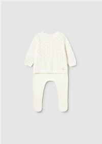 Mayoral Newborn Girl Knit Pants and Sweater Set